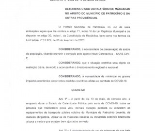 Imagem 1 do post Prefeitura atende mais uma reivindicação da ACIP/CDL e Sindcomércio e decreta obrigatoriedade de uso de máscara em Patrocínio