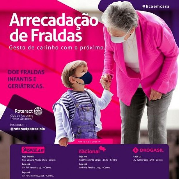 Rotaract de Patrocínio promove campanha de Arrecadação de Fraldas