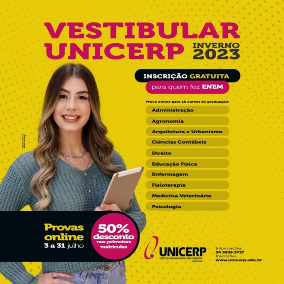 Unicerp abre inscrições para o Vestibular de julho