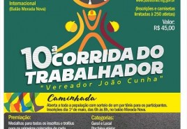 Abertas as inscrições para a 10ª Corrida do Trabalhador “Vereador João Cunha”