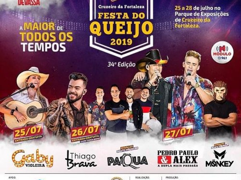 Festa do Queijo: De 25 a 28 Julho em Cruzeiro da Fortaleza
