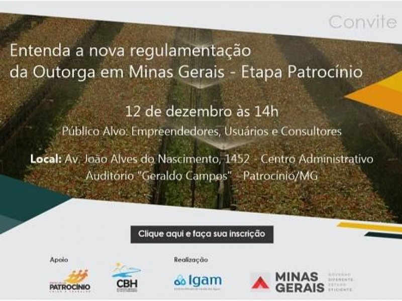 IGAM realiza palestra sobre a nova regulamentação de outorga em Minas Gerais