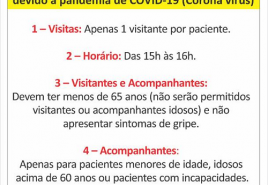Devido ao Coronavírus novas regras de visitação passam a vigorar no Pronto Socorro Municipal