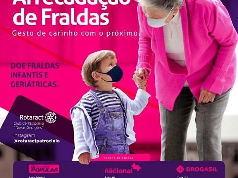 Rotaract de Patrocínio promove campanha de Arrecadação de Fraldas