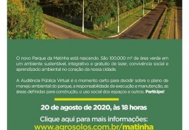 Audiência Pública Virtual do novo Parque da Matinha acontece no dia 20 de agosto