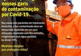 Secretaria de Obras orienta descarte correto de lixo domiciliar contaminado por Covid-19