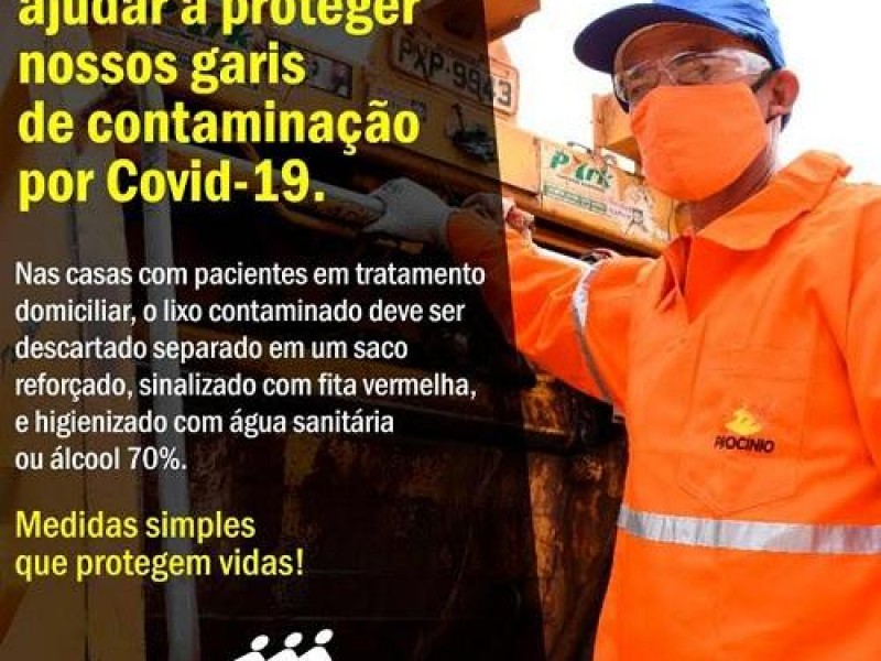 Secretaria de Obras orienta descarte correto de lixo domiciliar contaminado por Covid-19