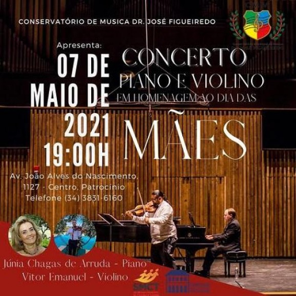 Conservatório de Música promove concerto de piano e violino em homenagem ao dia das mães