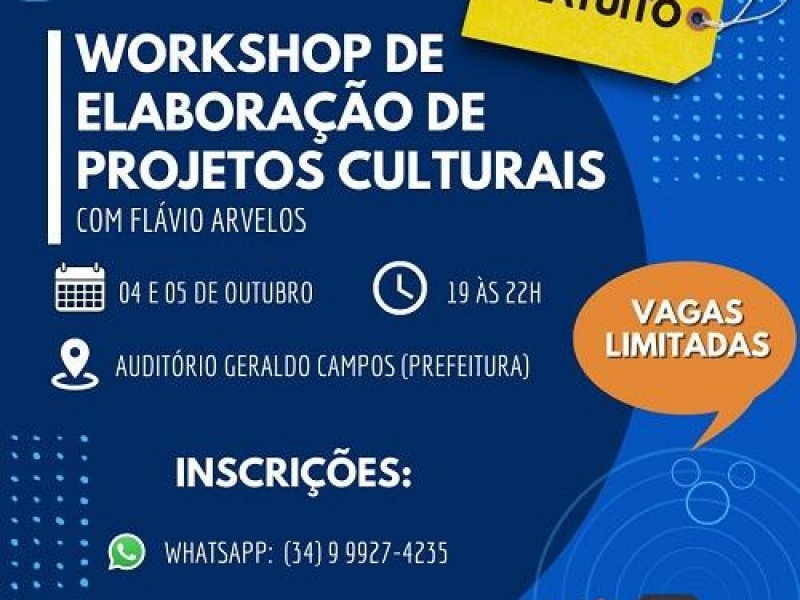 Cultura promoverá workshop sobre elaboração de projetos culturais